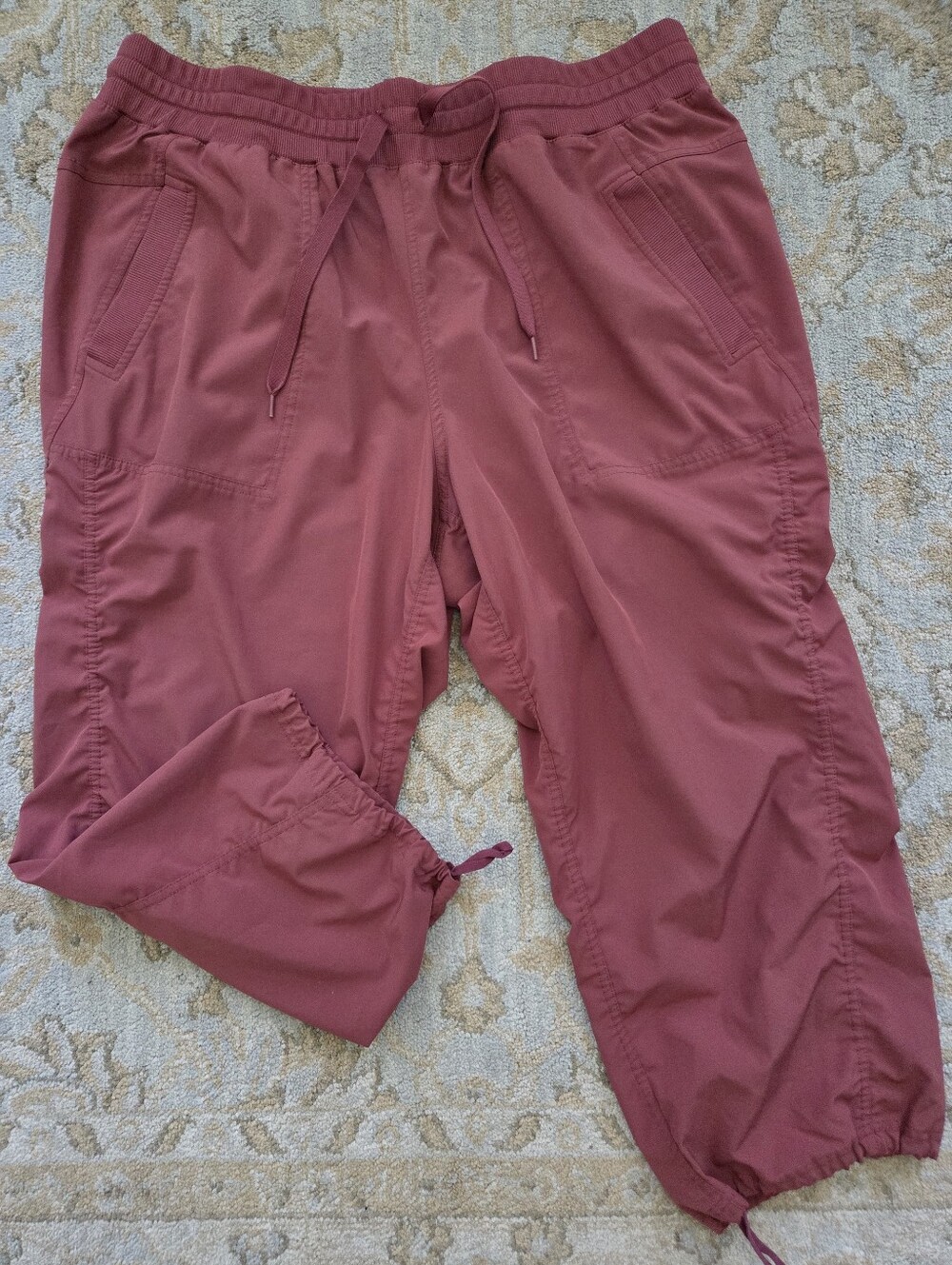 Womens Drawstring Jogger Pants - Brick Color